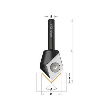 Frese per scanalature a “V” con coltelli reversibili (90°)